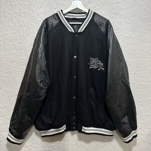 Vintage Steve & Barrys Men's Varsity Jacket Size 3XL Black Embroidered America